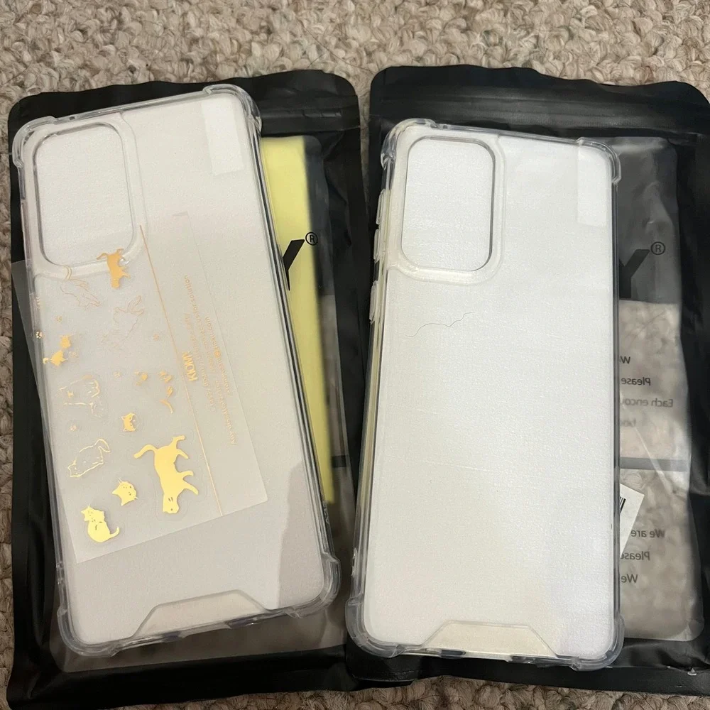 New Lot of 2 Samsung Galaxy A52 / A52s 5G Clear Phone Cases w/Screen Protectors